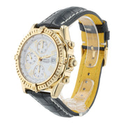 Breitling Crosswind Chronograph 18k Yellow Gold White Dial 44mm Automatic K13055