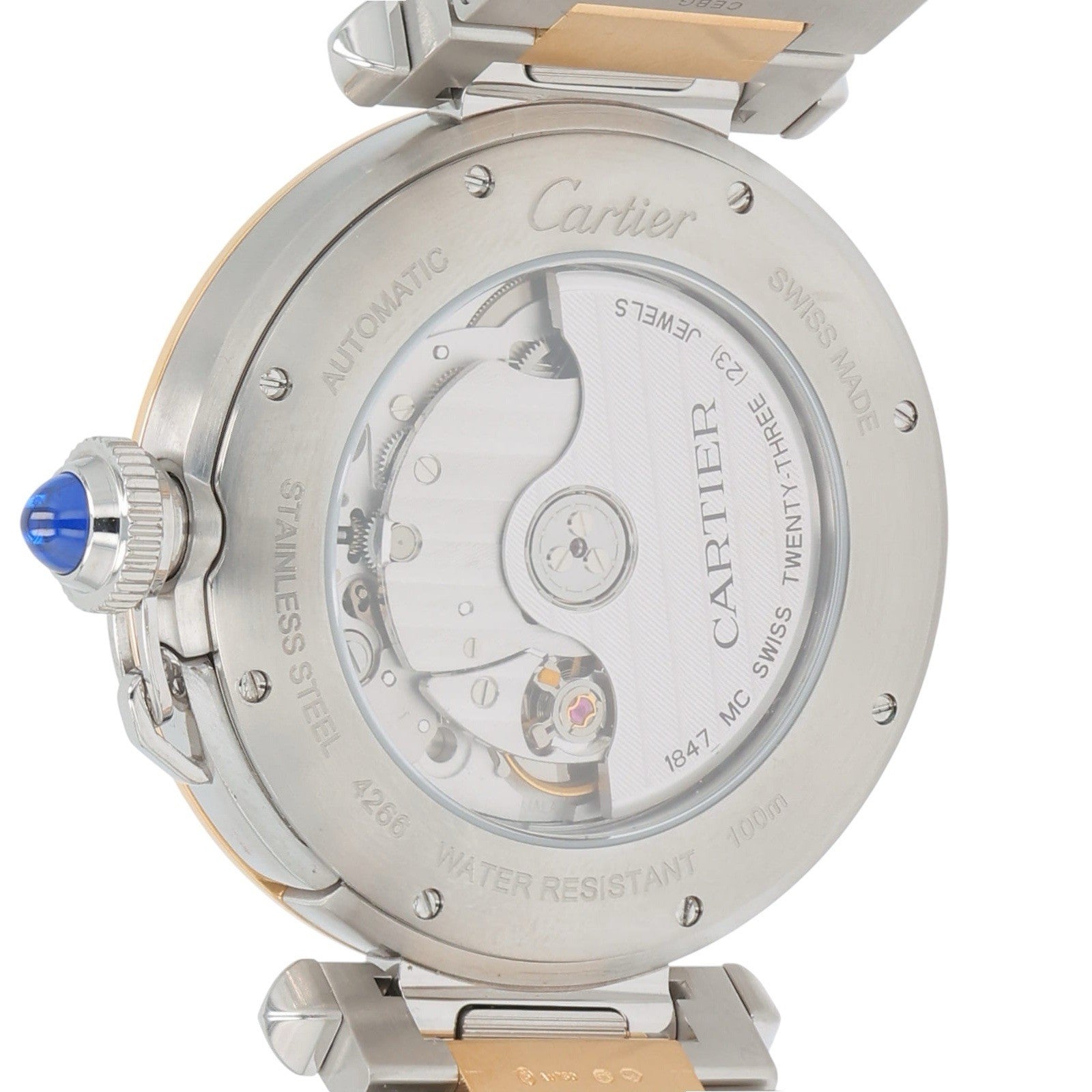 Cartier Pasha Gold & Steel Silver Dial 41mm Automatic Men’s Watch W2PA0009