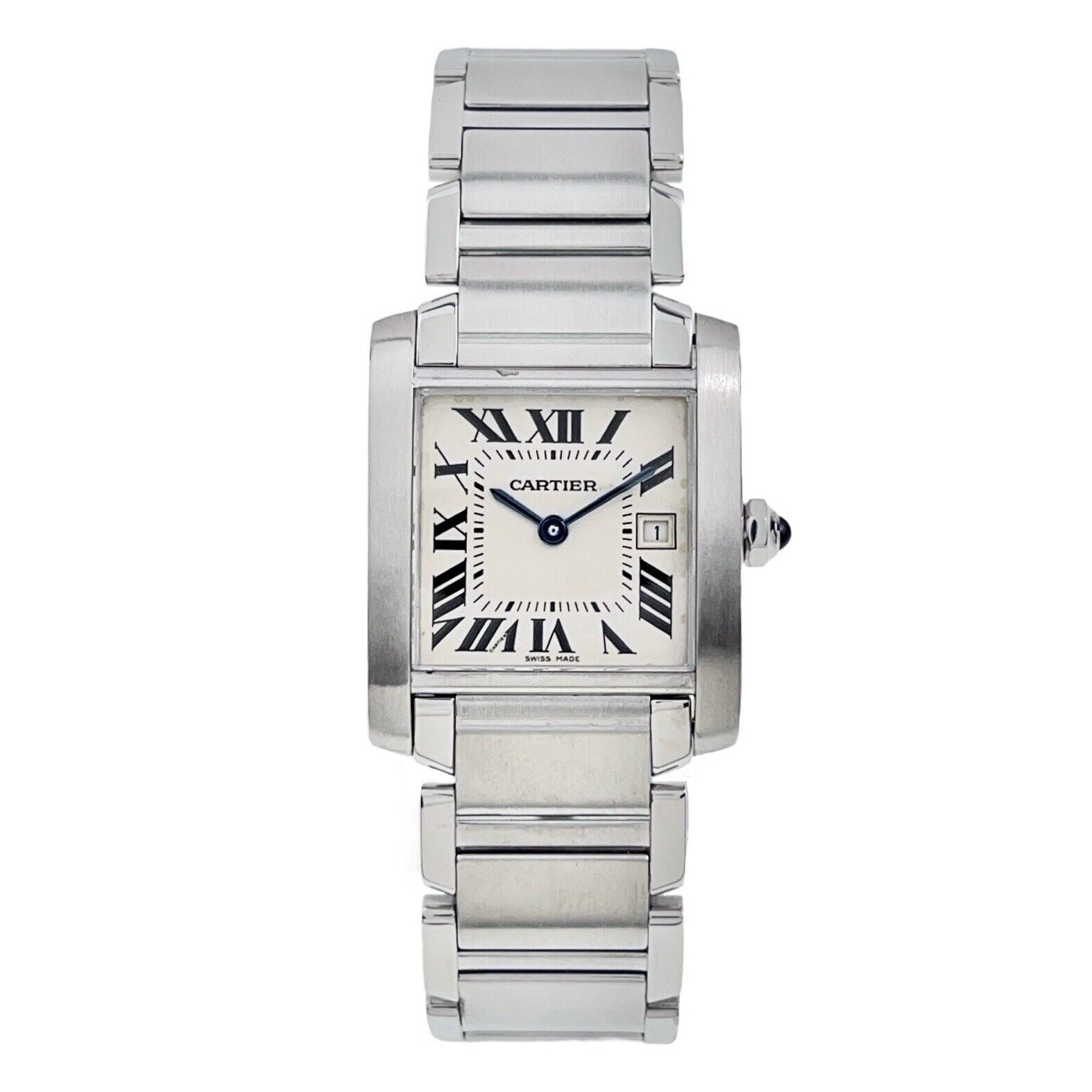 Cartier Tank Francaise Stainless Steel 25mm Quartz Ladies Watch 2465