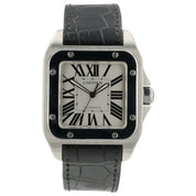 Cartier Santos Silver Dial Stainless Steel 38mm Automatic Men's Watch W20073X8