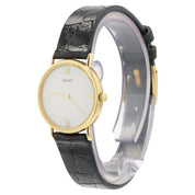Piaget White Dial Beaded Bezel 18k Yellow Gold 24mm Quartz Women's Watch 8711