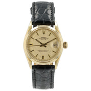 Rolex Date Champagne Dial 14k Yellow Gold 31mm Automatic Women's Watch 6824