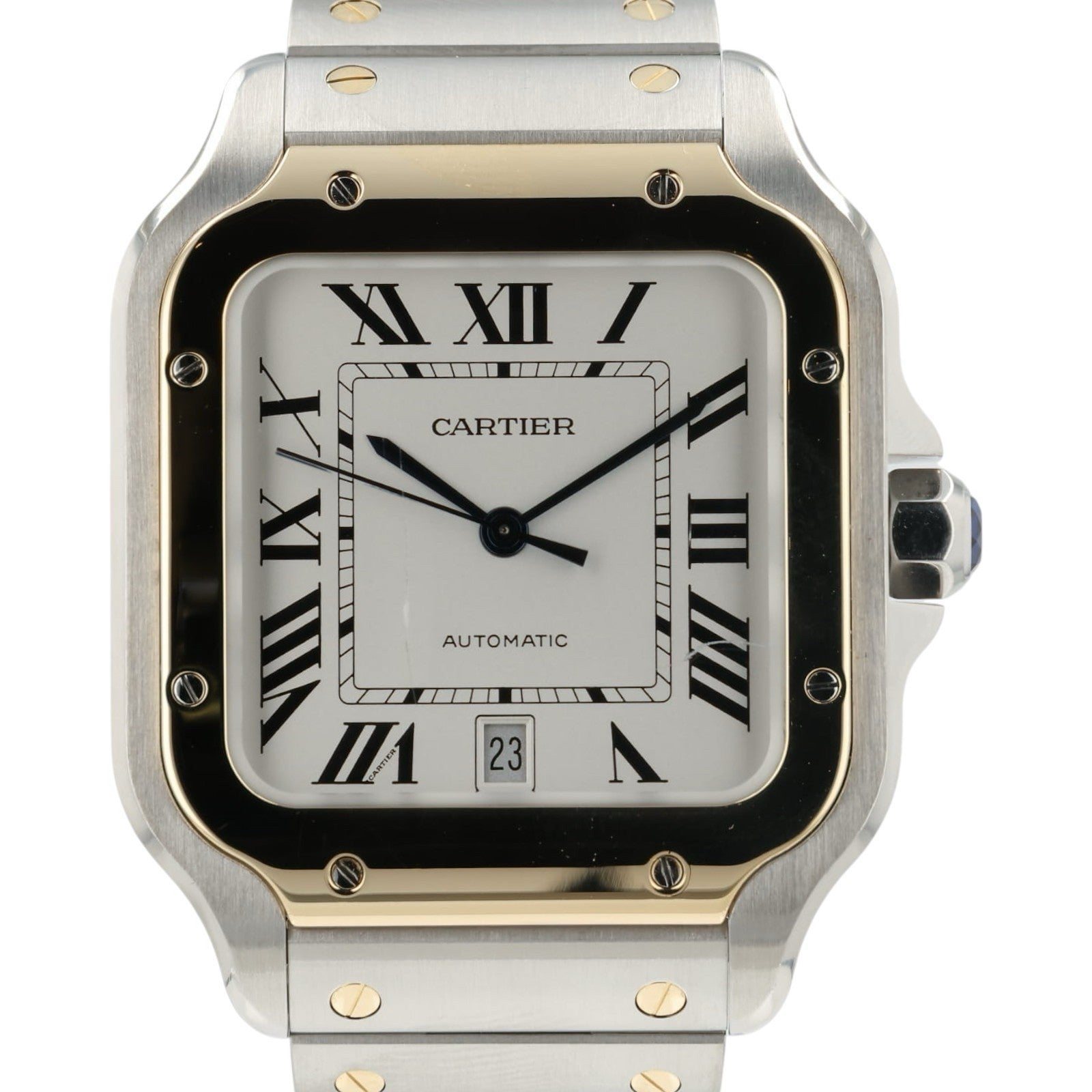 Cartier Santos Silver Dial Gold & Steel 39x47mm Automatic Men’s Watch W2SA0009