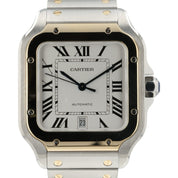Cartier Santos Silver Dial Gold & Steel 39x47mm Automatic Men’s Watch W2SA0009