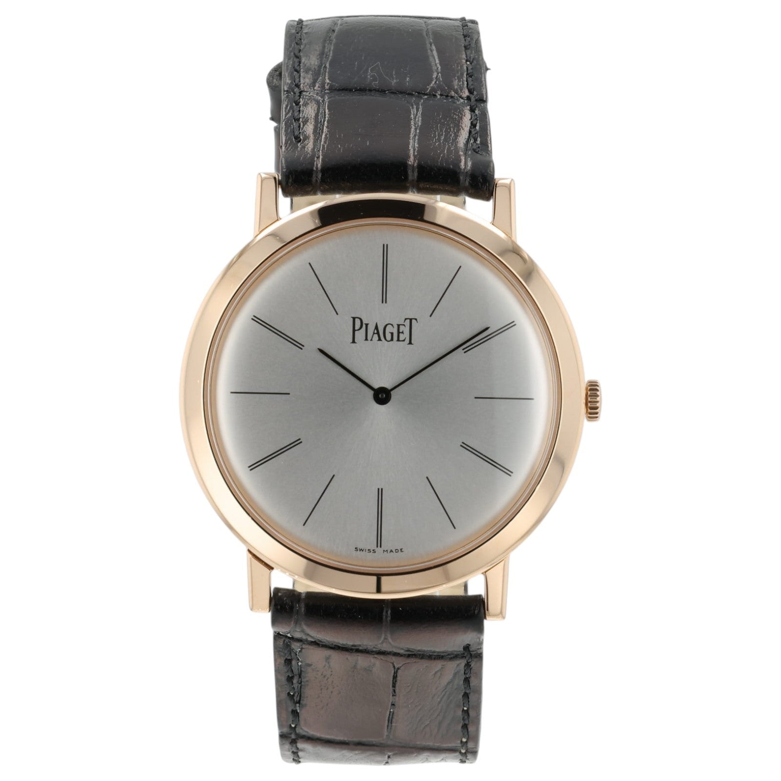 Piaget Altiplano Mecanique Silver Dial 18k Rose Gold 38mm Manual Wind P10321