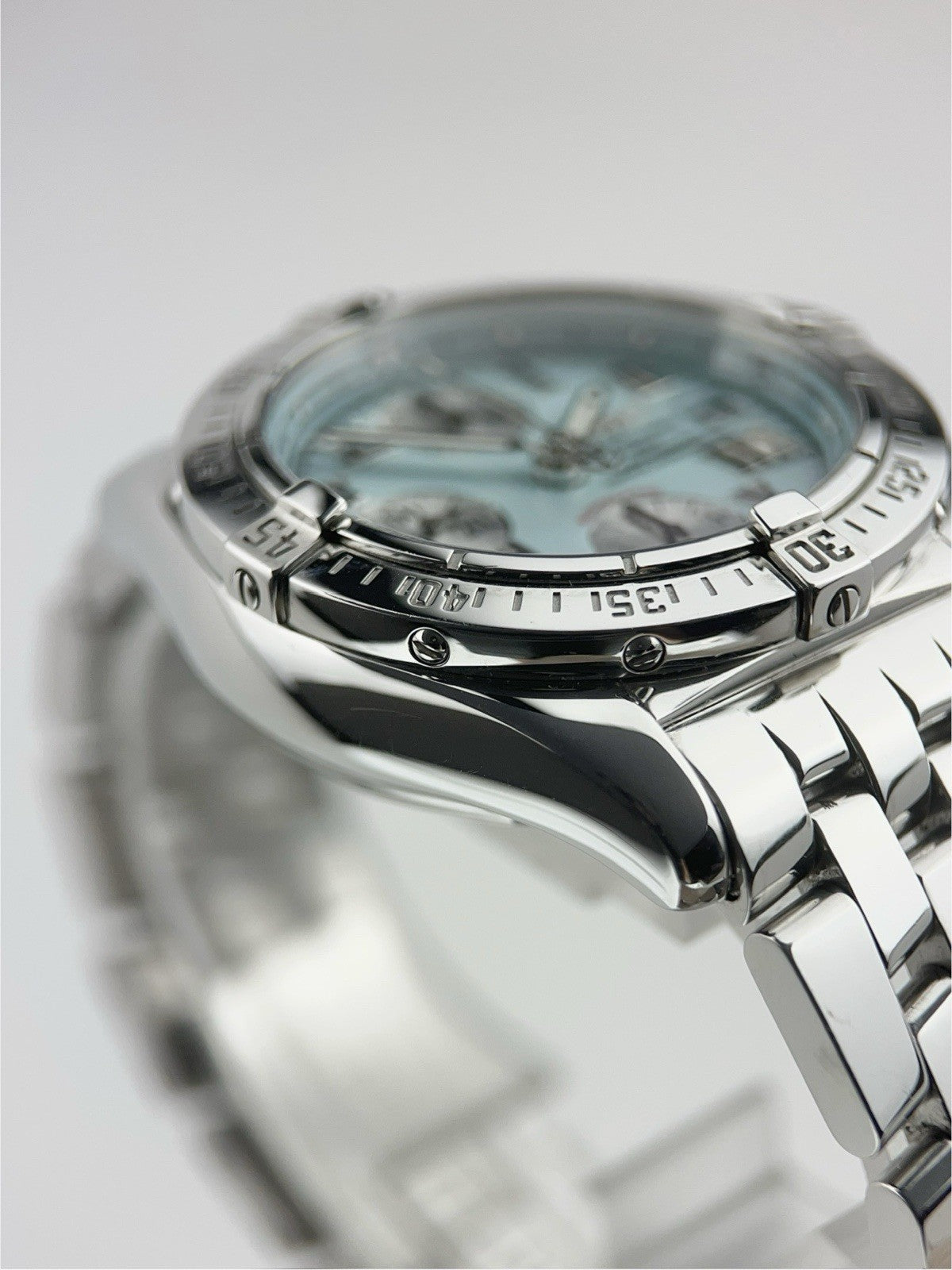Breitling Chrono Cockpit Steel Light Blue Dial 39mm Automatic Mens Watch A13358