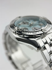 Breitling Chrono Cockpit Steel Light Blue Dial 39mm Automatic Mens Watch A13358