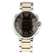 Cartier Ballon Bleu Gold & Steel Brown Dial 42mm Automatic Mens Watch W6920032