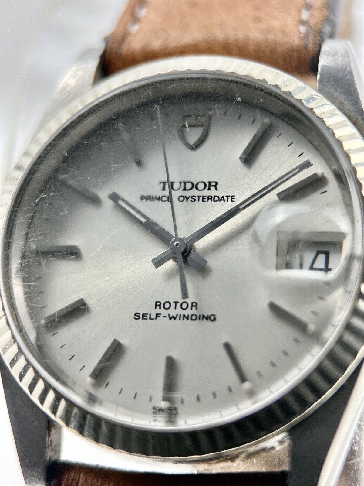 Tudor Prince Oysterdate 74034  Silver Dial Automatic Winding Mens Watch 34mm