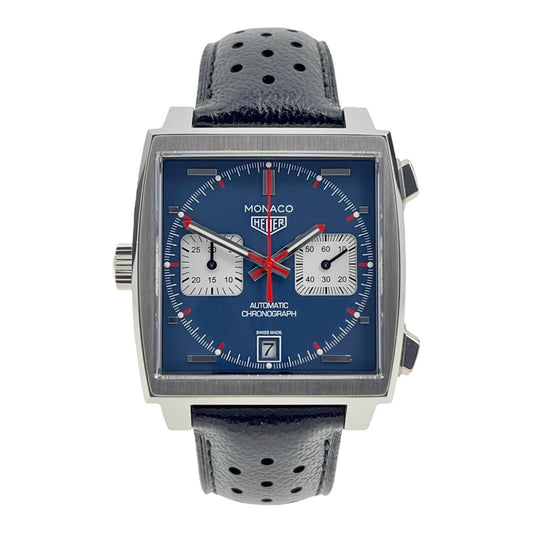 Tag Heuer CAW211P Monaco Calibre 11 Steve McQueen Blue Dial Box & Papers 39mm.