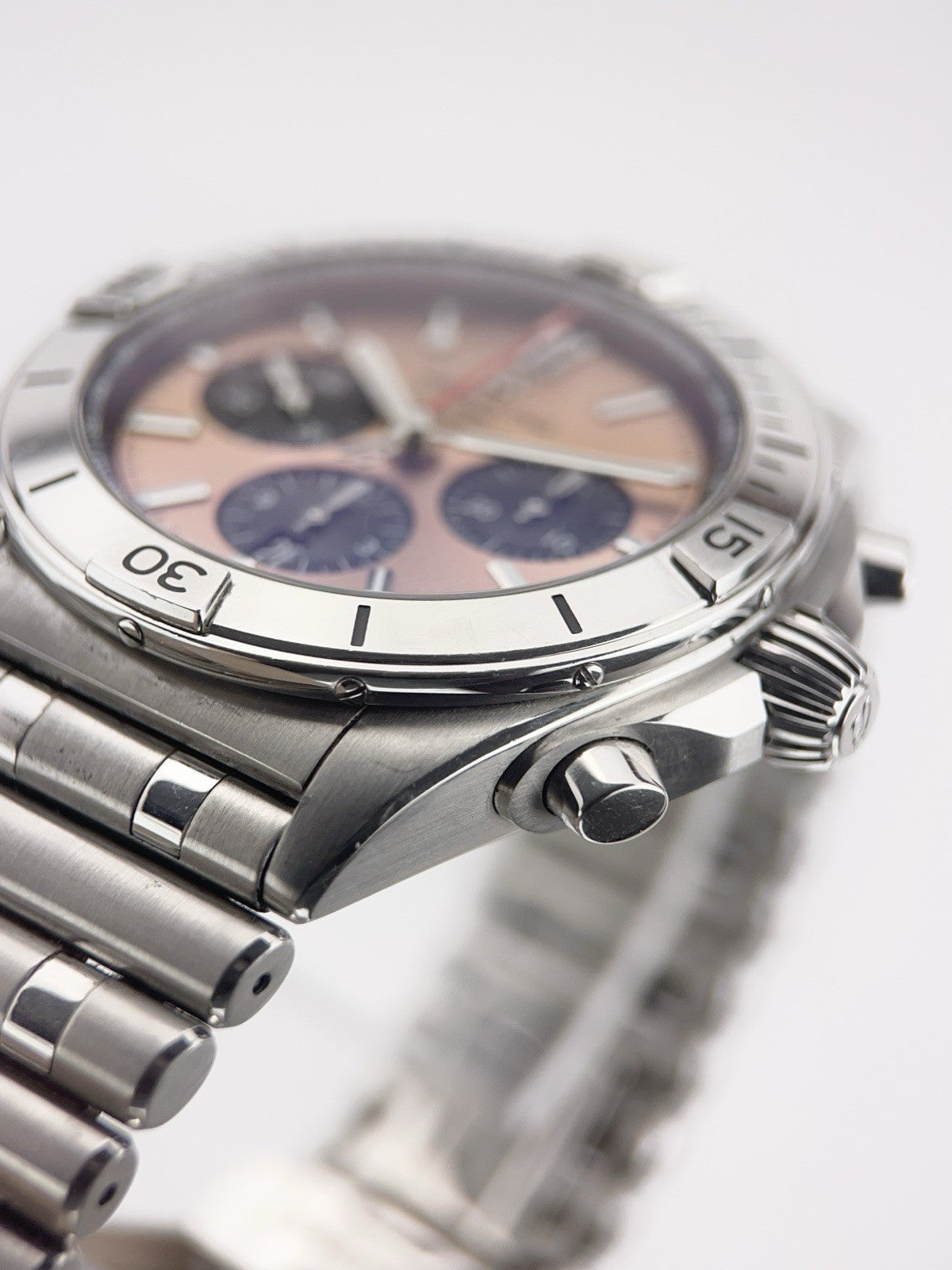 Breitling Chronomat Stainless Steel Salmon Dial 42mm Automatic Mens Watch AB0134
