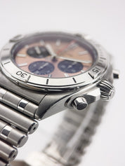 Breitling Chronomat Stainless Steel Salmon Dial 42mm Automatic Mens Watch AB0134