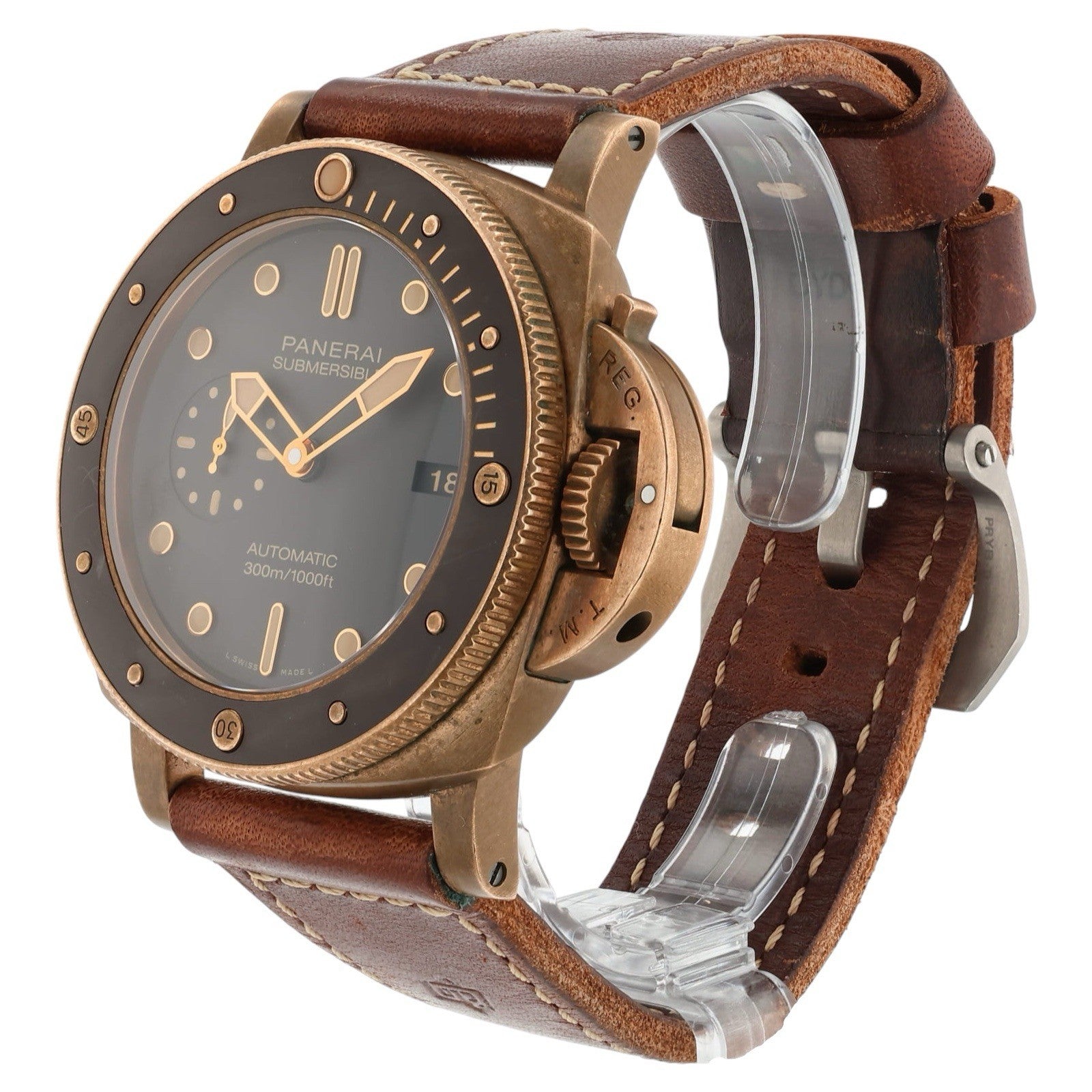 Panerai Submersible Bronze Brown Dial 47mm Automatic Movement Mens PAM00968