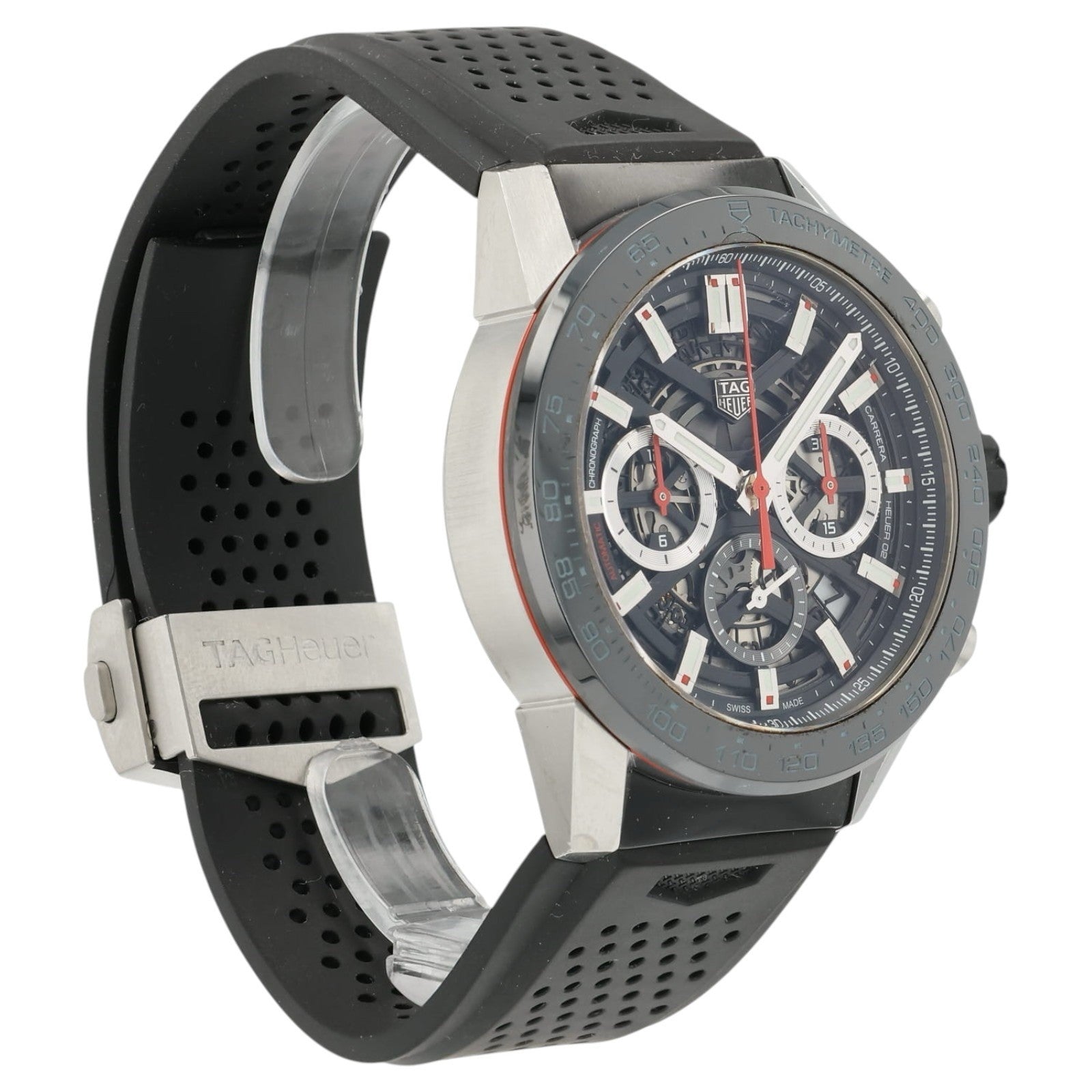 Tag Heuer Carrera Black Dial Stainless Steel 45mm Automatic Men’s Watch CBG2A10