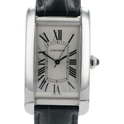 Cartier Tank Americaine Silver Dial Stainless Steel 26mm Auto Watch WSTA0018