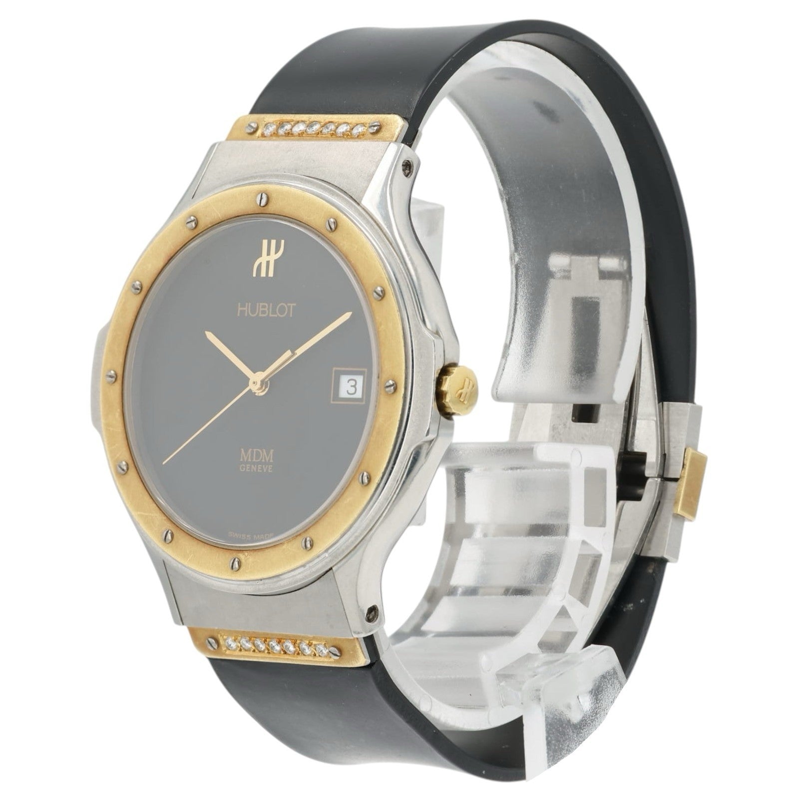 Hublot Classic Black Dial Gold & Steel 35mm Quartz Movement Unisex Watch 1521.1