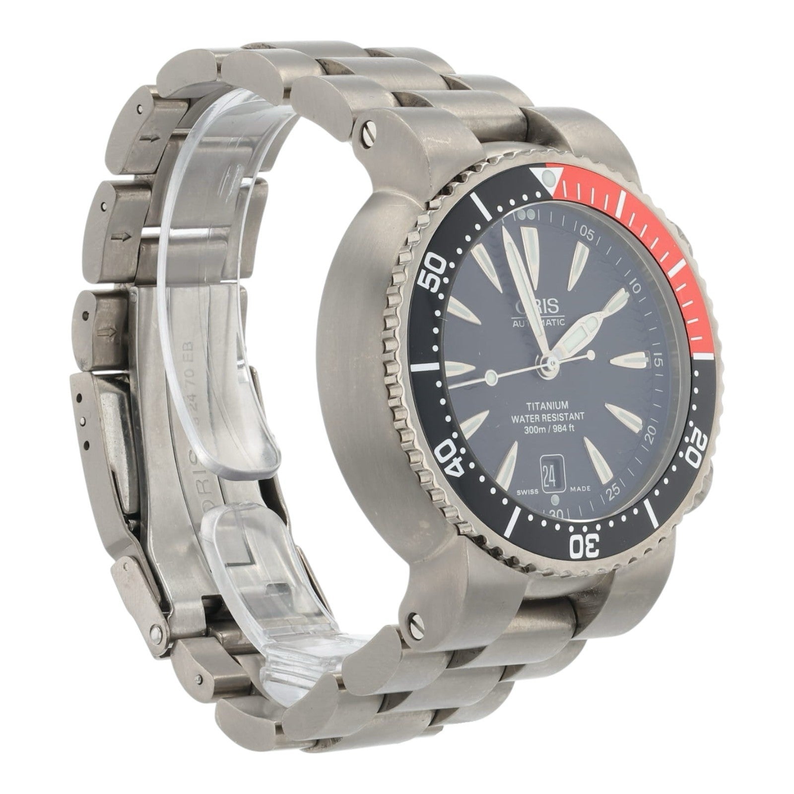 Oris Meistertaucher Titanium Black Dial 44mm Automatic Movement Mens Watch 7541