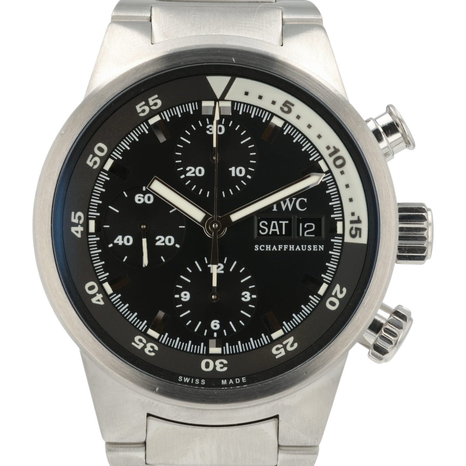 IWC Aquatimer Day Date Black Dial Stainless Steel 42mm Automatic Men’s IW371928