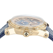 Louis Moinet Tempograph 18k Rose Gold Blue Dial 44mm Automatic Mens 50.550.20