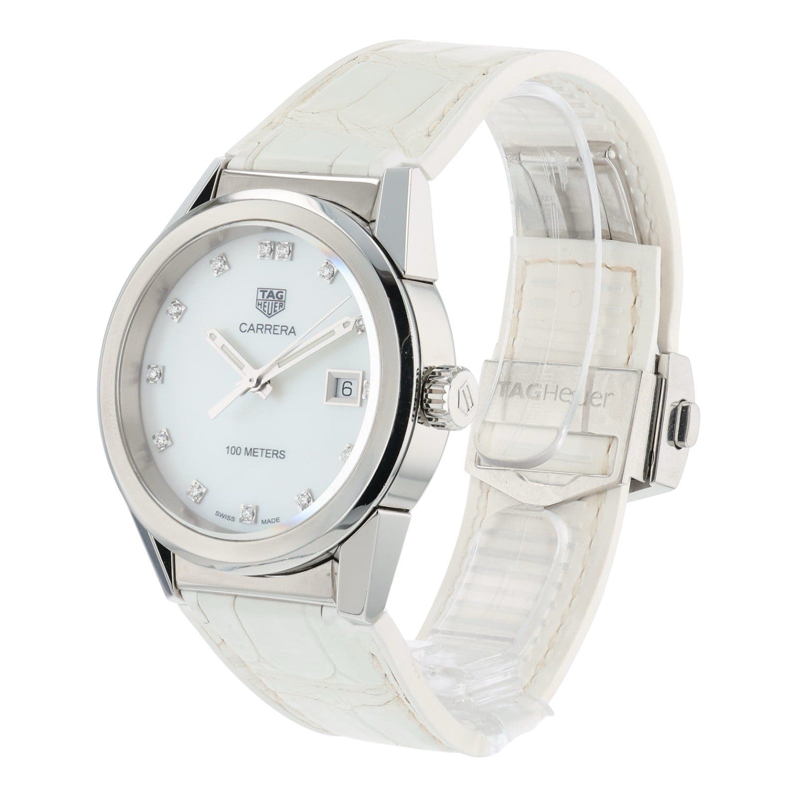 Tag Heuer Carrera Lady Steel MOP Dial 36mm Quartz Movement Womens Watch WBG1312