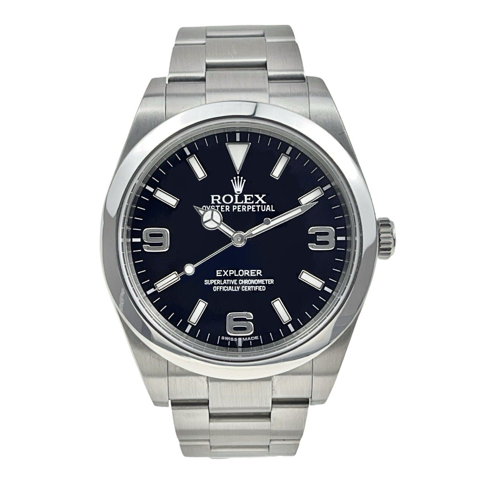 2012 Rolex Explorer  Stainless Steel 39mm MK1 Auto Men’s Watch 214270 W/ Card
