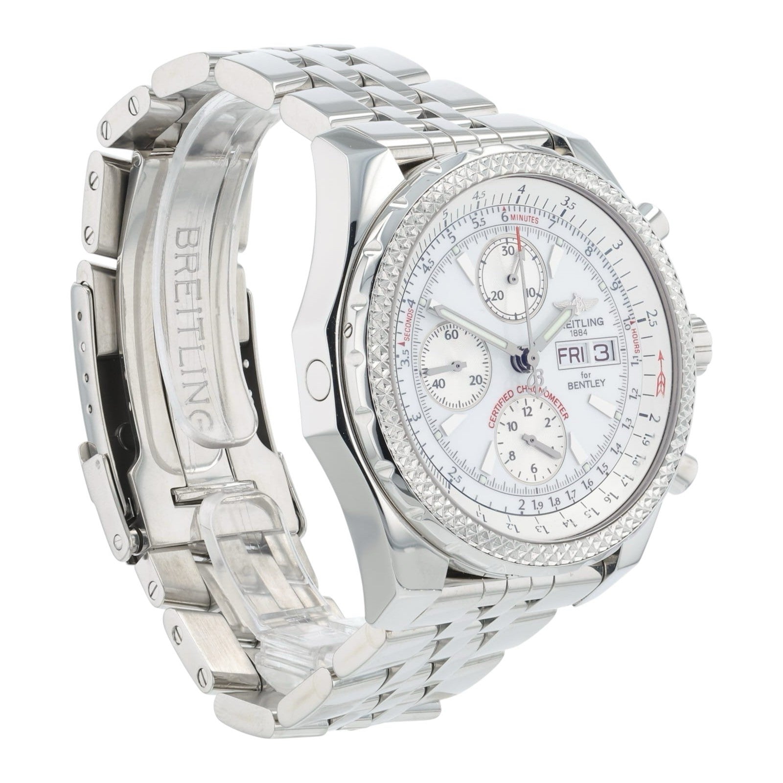 Breitling Bentley GT Stainless Steel White Dial 45mm Automatic Mens Watch A13362