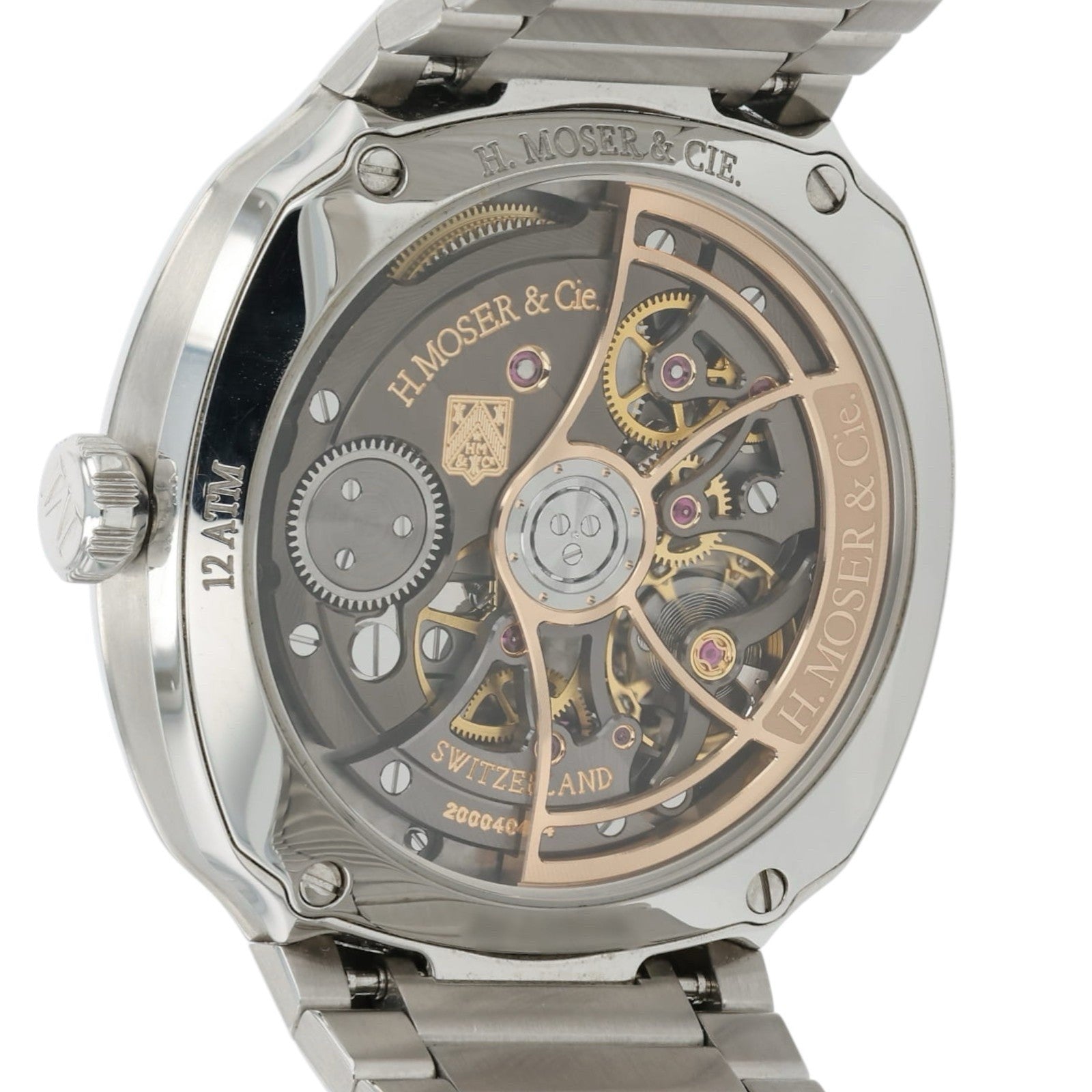 H. Moser & Cie. Streamliner Centre Seconds Purple Dial Steel 40mm Mens 6201-1201