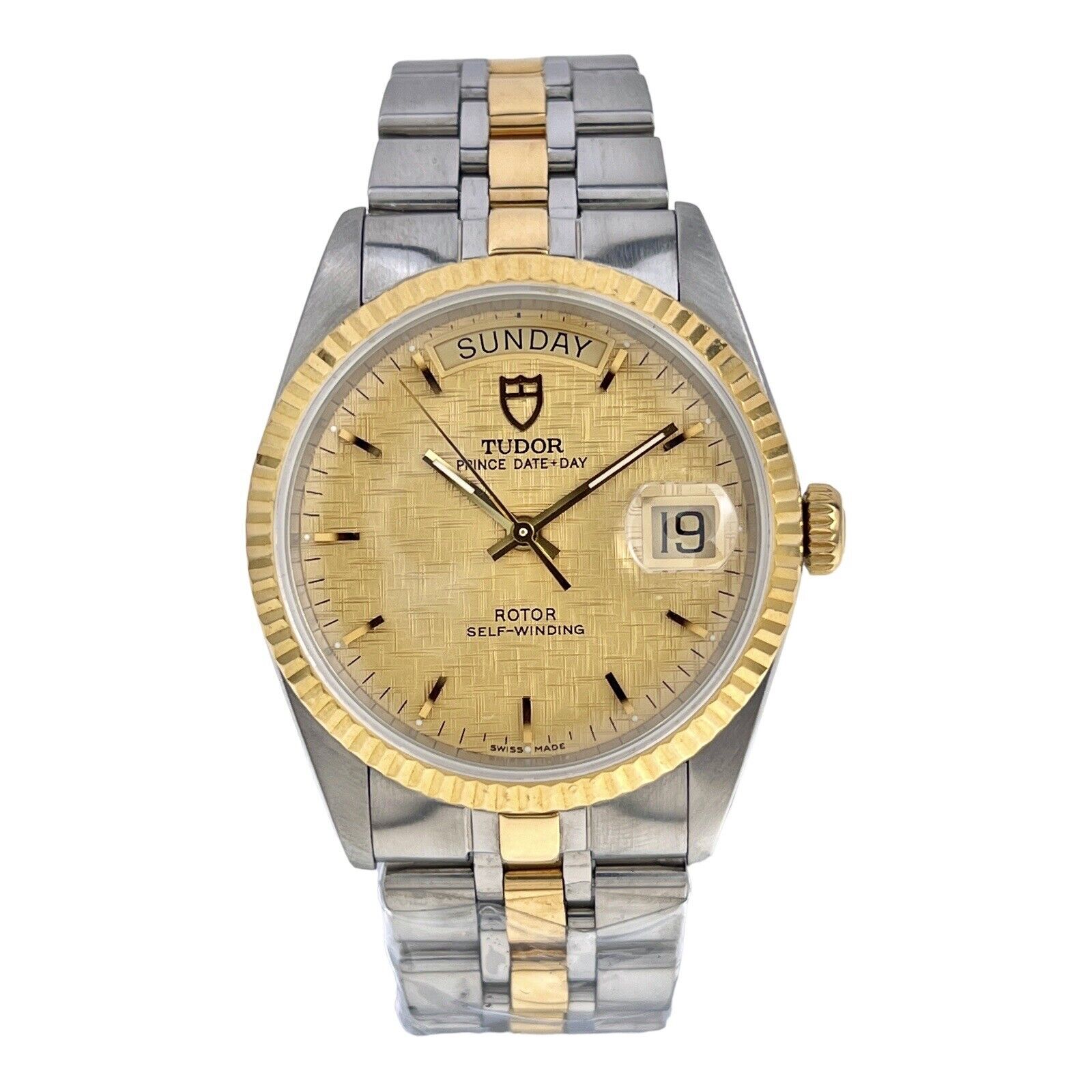 Tudor Date Day 76213 Champagne Dial Men's Two Tone Automatic Watch - Box/Papers