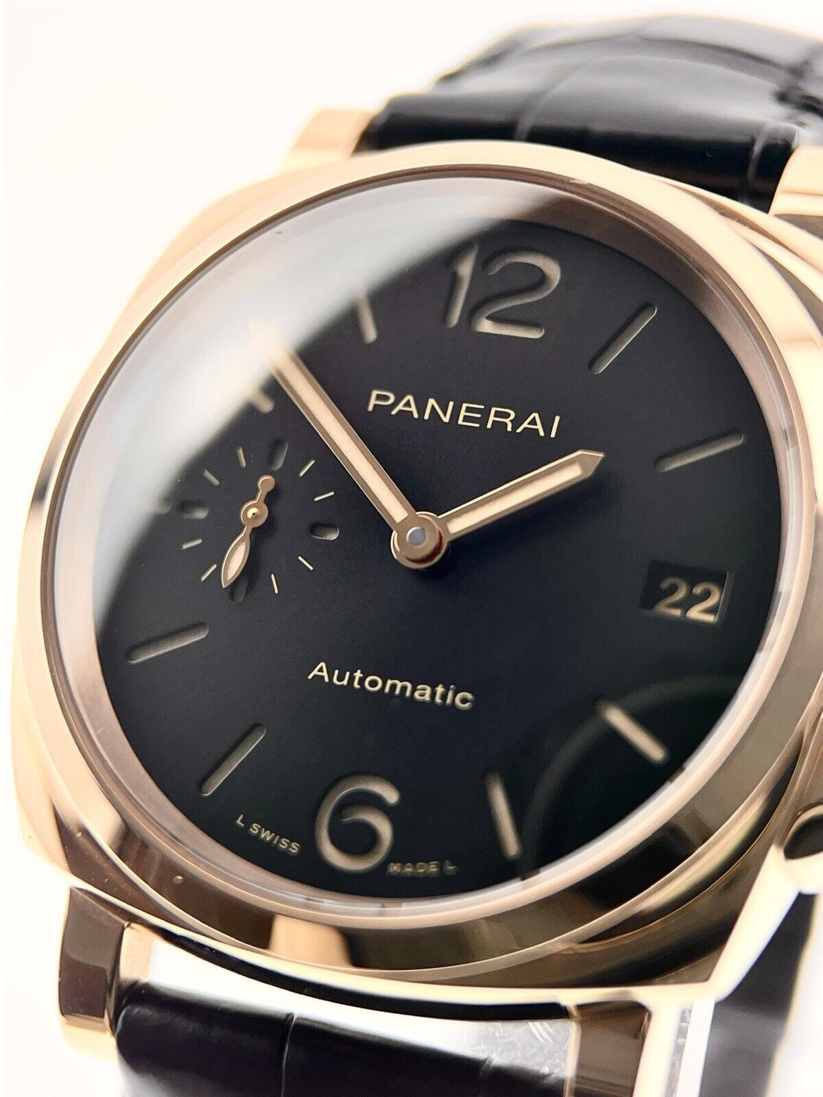 Panerai Luminor Due 18k Rose Gold Black Dial 38mm Automatic Men’s Watch PAM01029