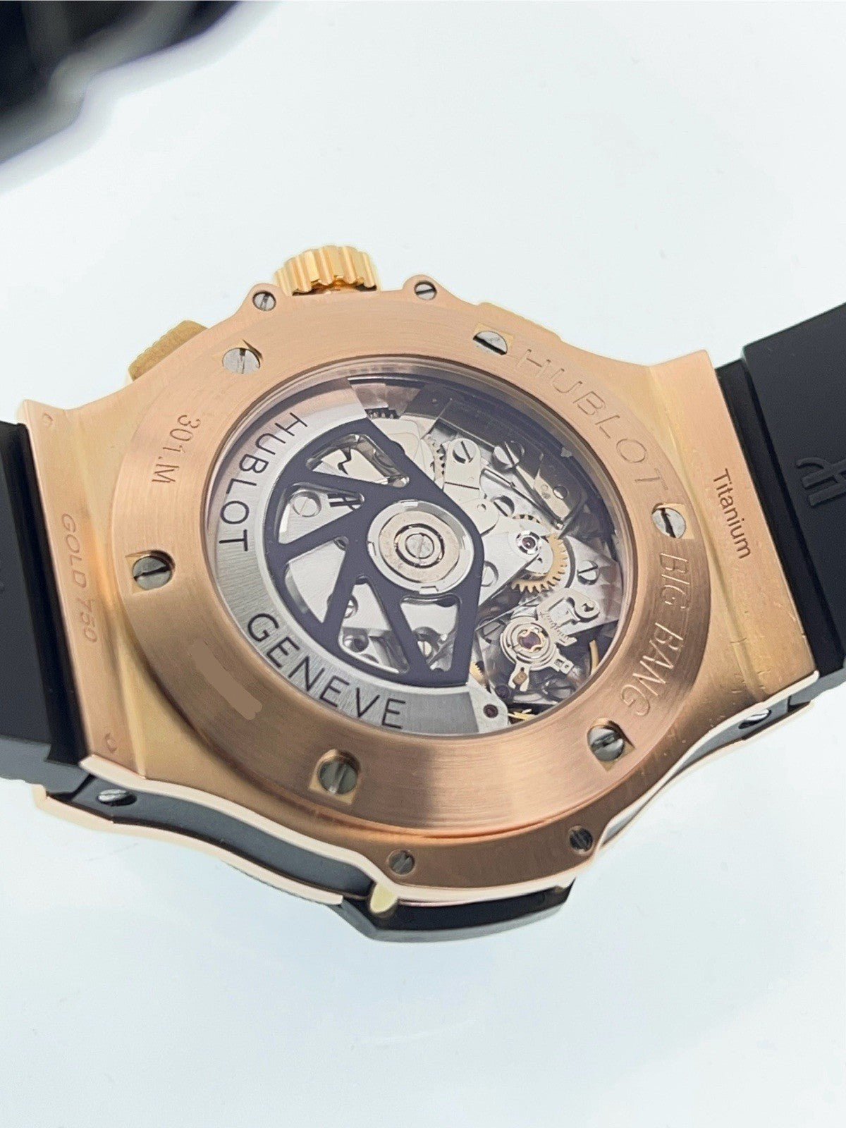 Hublot Big Bang Chronograph 18k Rose Gold Black Dial 44mm Watch 301.PB.131.RX