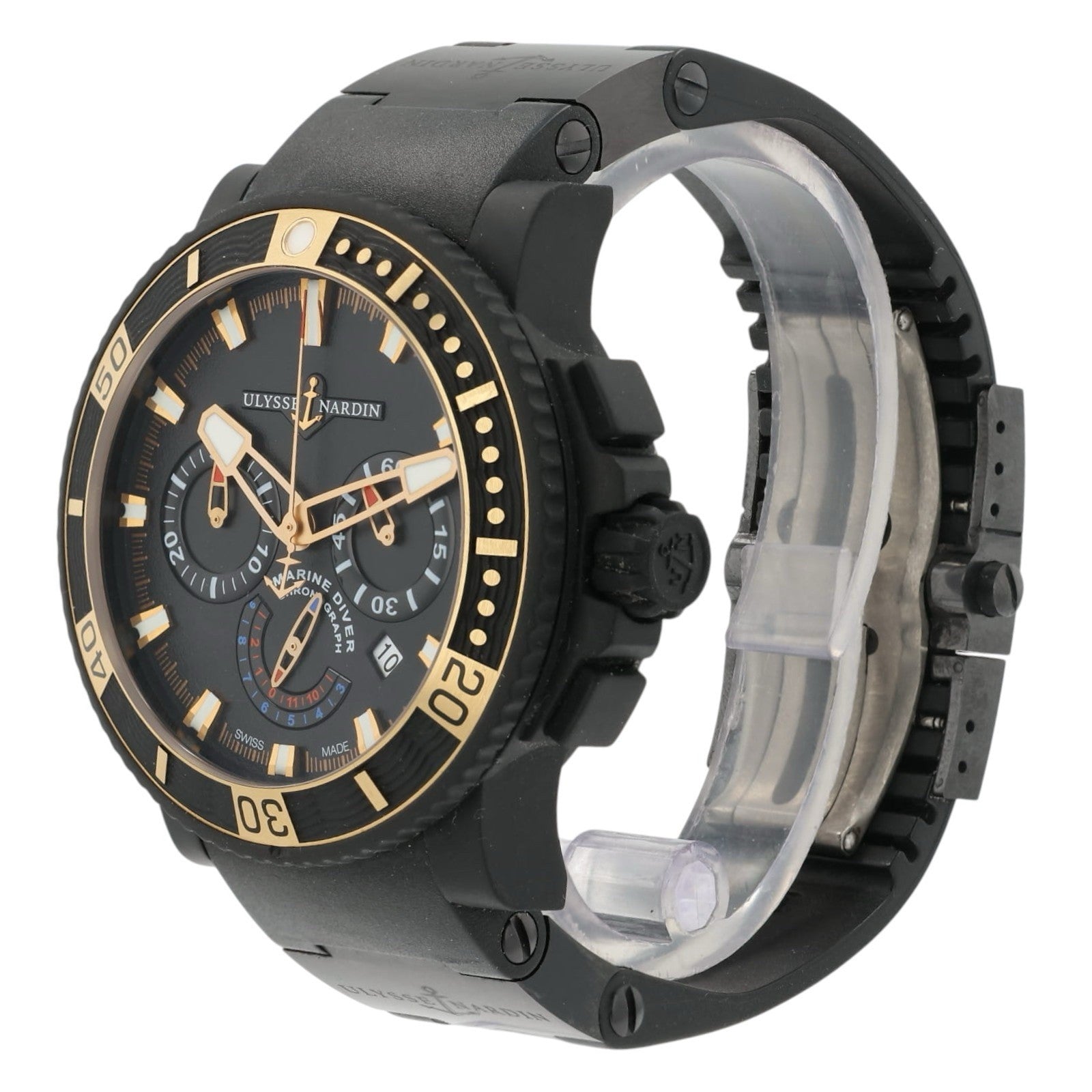 Ulysse Nardin Chronograph Black Dial Steel 46mm Automatic Men’s Watch 353-90