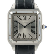Cartier Santos Dumont Silver Dial Steel 46x33mm Manual Wind Mens Watch WSSA0032
