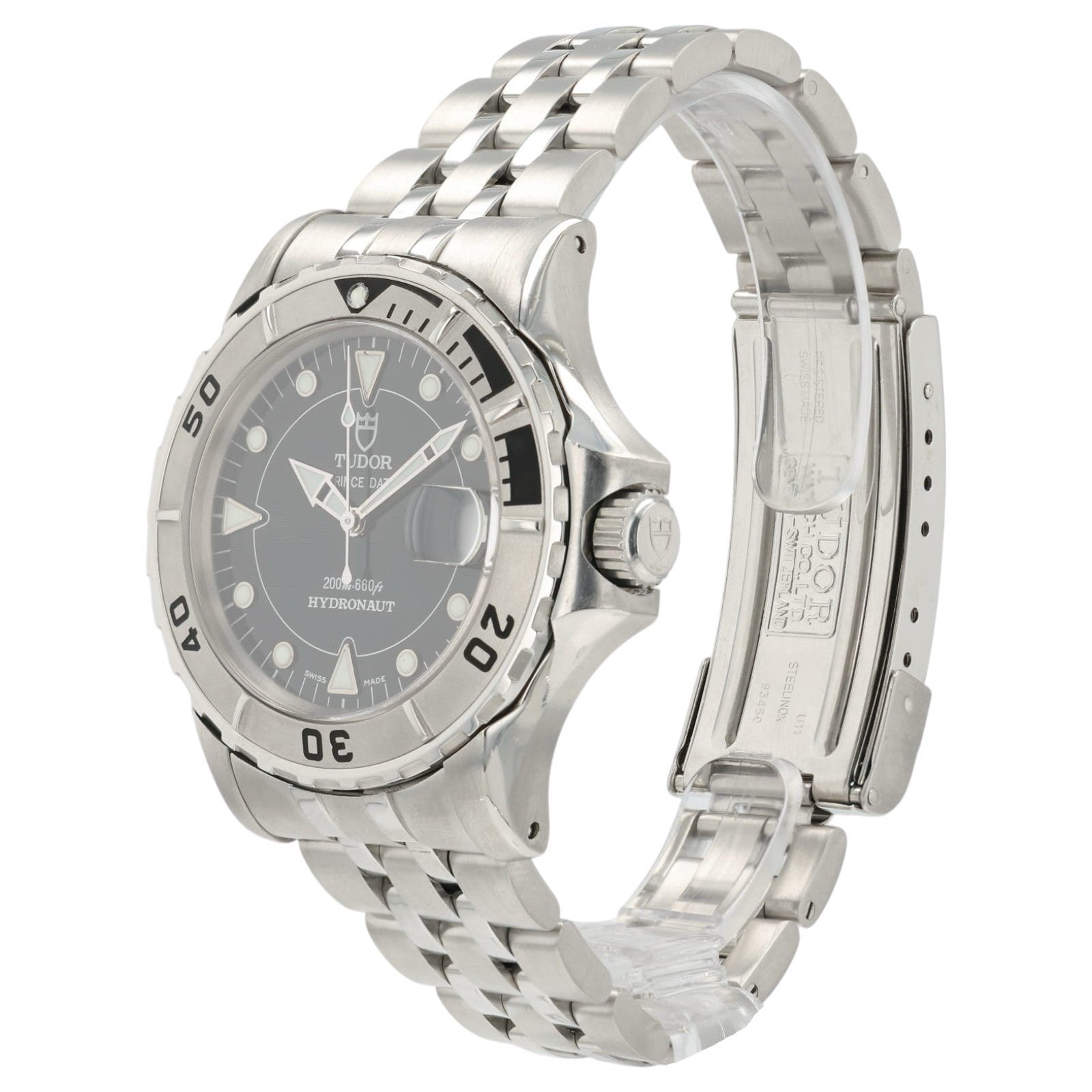 Tudor Hydronaut Prince Date Black Dial Stainless Steel 40mm Automatic Mens 89190