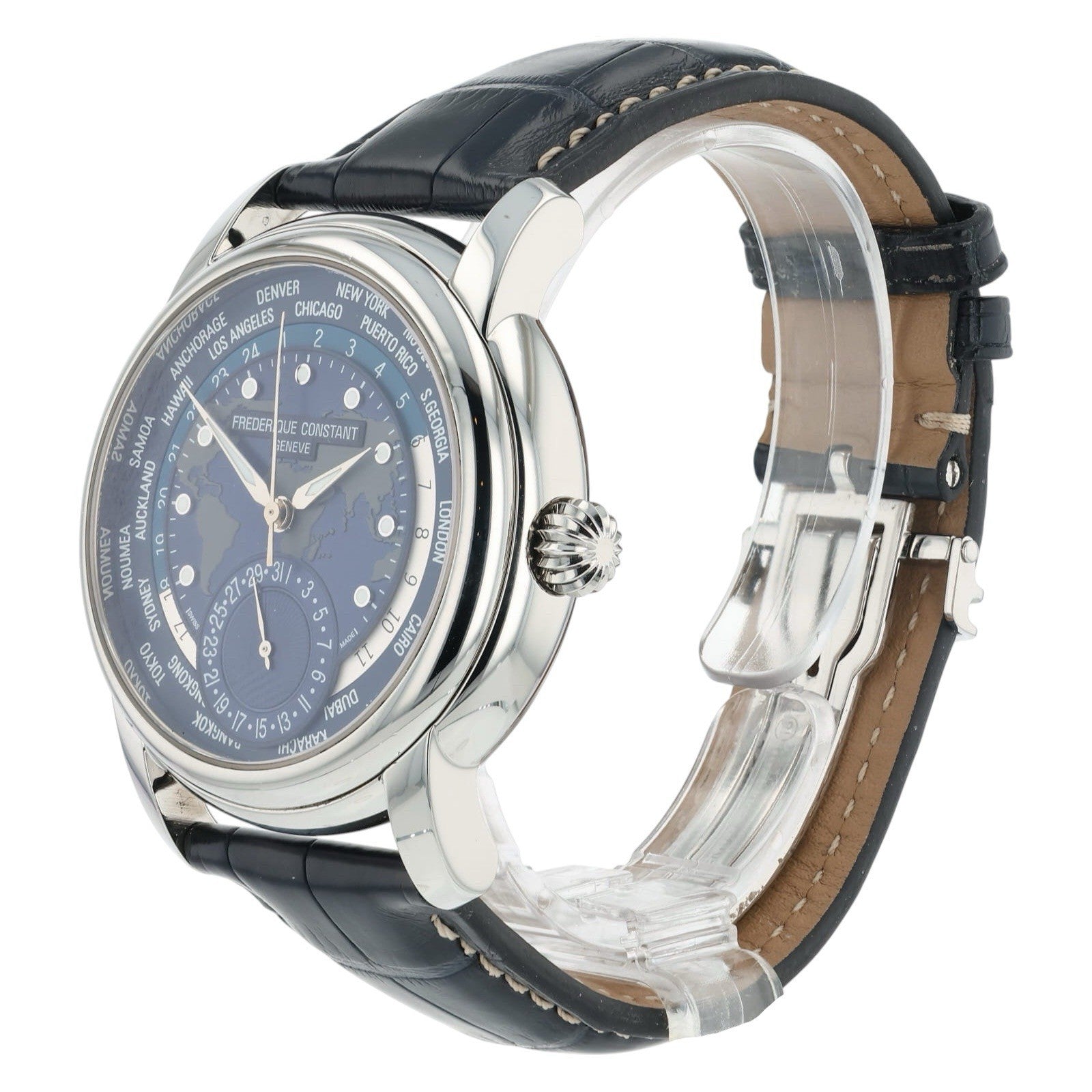 Frederique Constant Manufacture Steel Blue Dial 42mm Automatic Mens FC-718X4H4/6