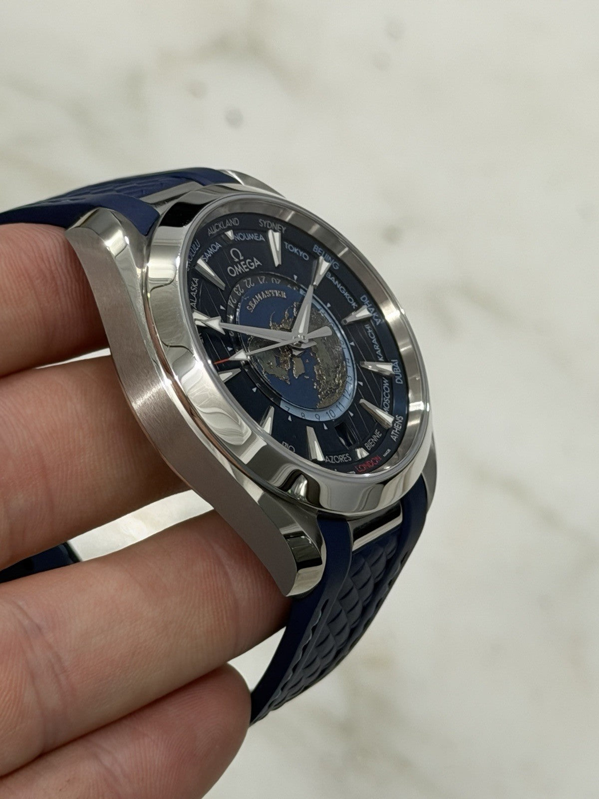 2026 Omega Seamaster Aqua Terra Worldtimer Blue Dial Watch 220.12.43.22.03.001