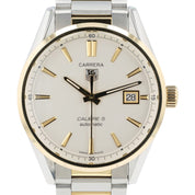 Tag Heuer Two-Tone Carrera Calibre 5 Silver Dial Steel & Gold 39mm Watch WAR215B
