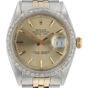 Rolex Datejust Steel & Gold Champagne Dial 36mm Automatic Mens Watch 1601