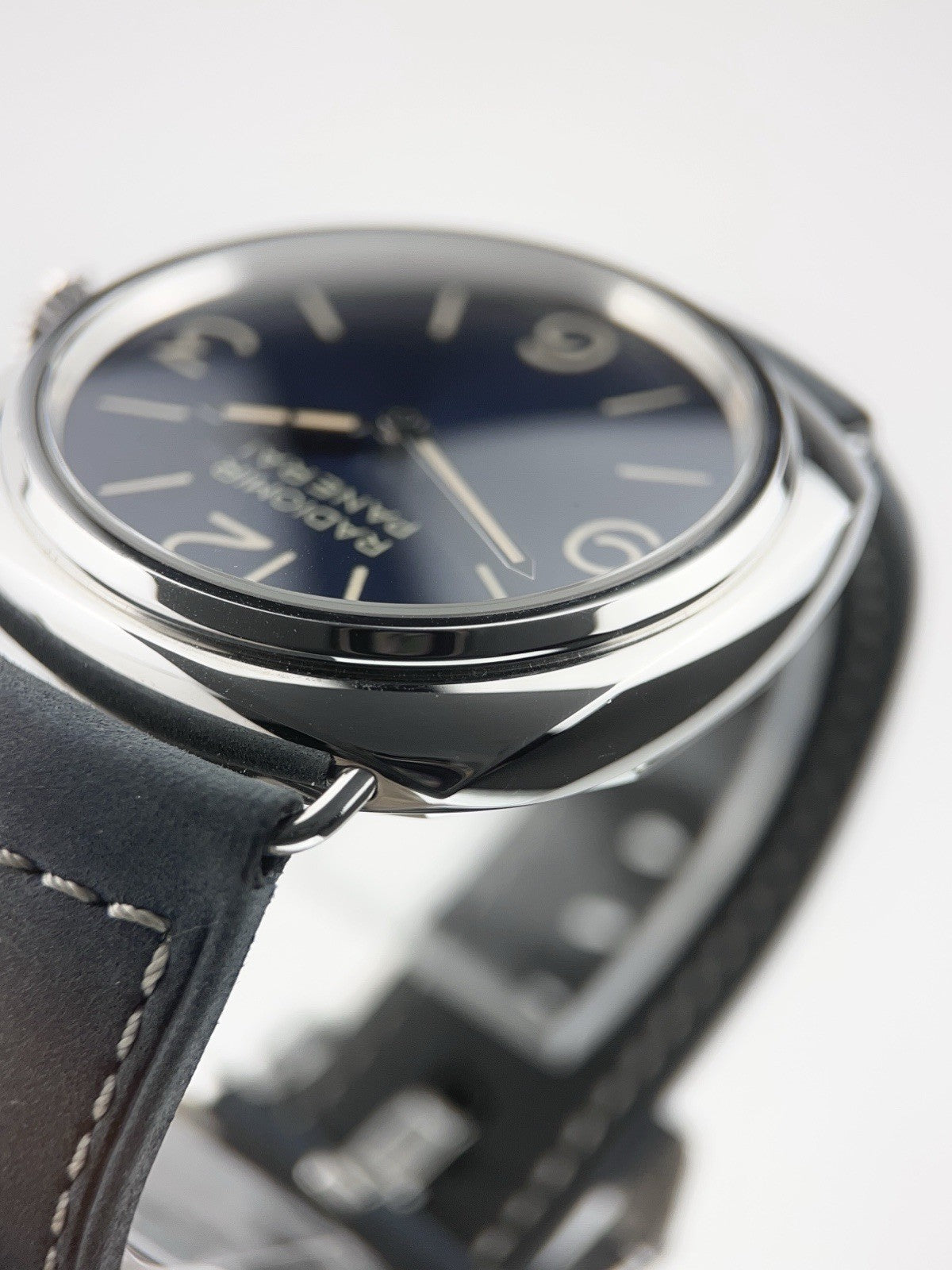 Panerai Radiomir Stainless Steel Blue Dial 45mm Manual Wind Mens Watch PAM01383