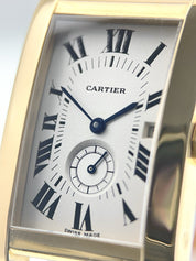 Cartier Tank Americaine 18k Yellow Gold Silver Dial 24mm Quartz Watch 8012905
