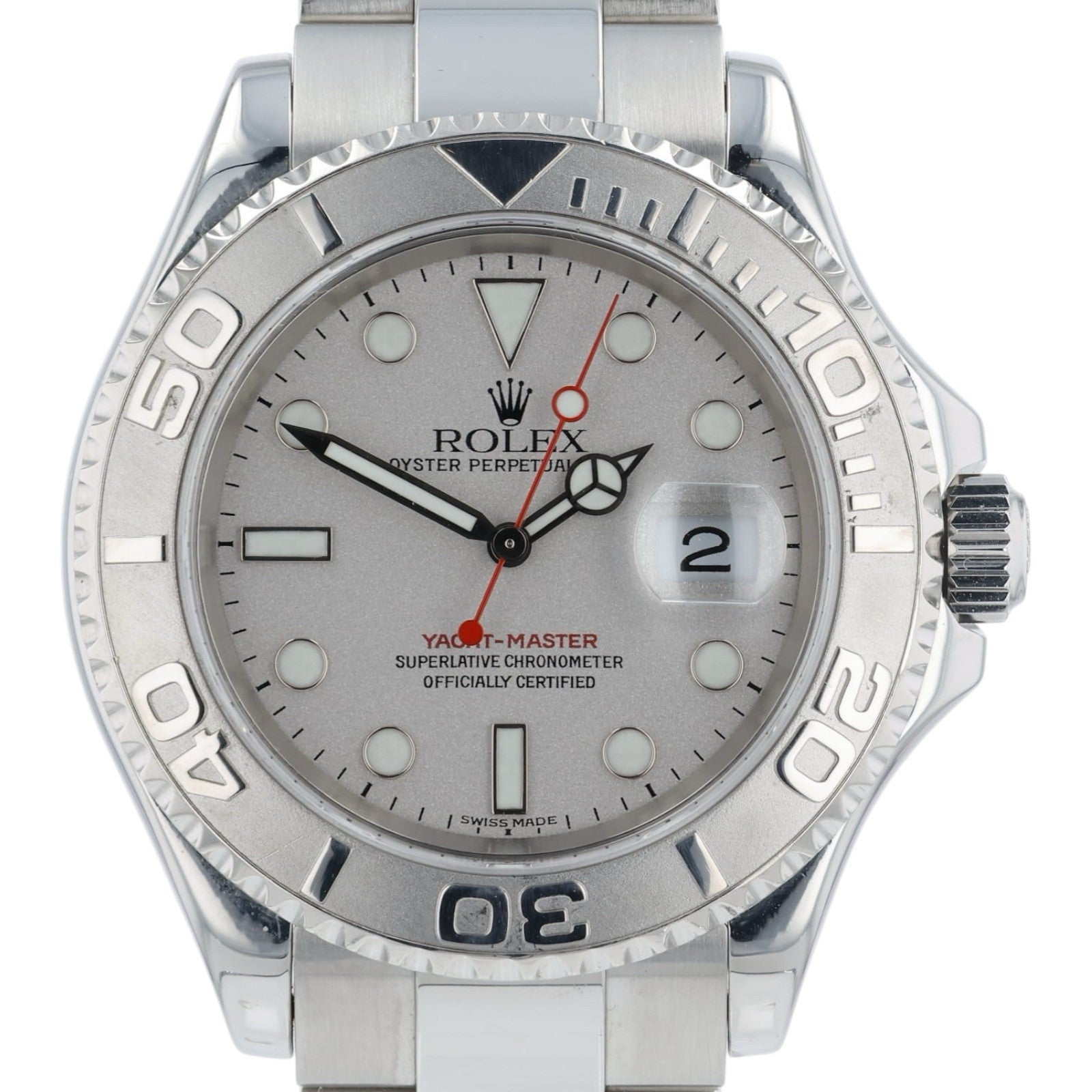 Rolex Yachtmaster Silver Dial Stainless Steel 40mm Automatic Men’s Watch 16622