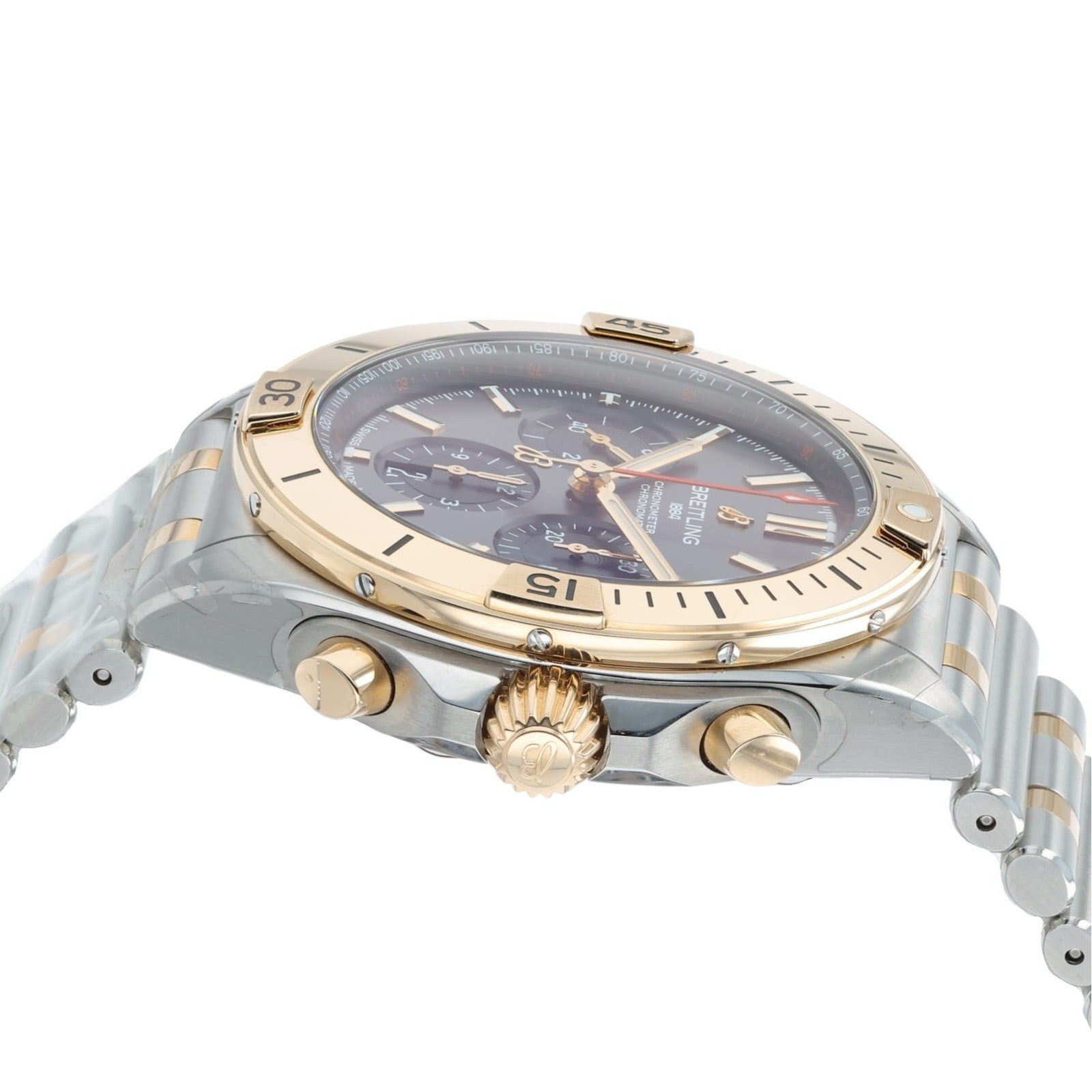 Breitling Chronomat Grey Dial Gold & Steel 42mm Automatic Men’s Watch UB0134
