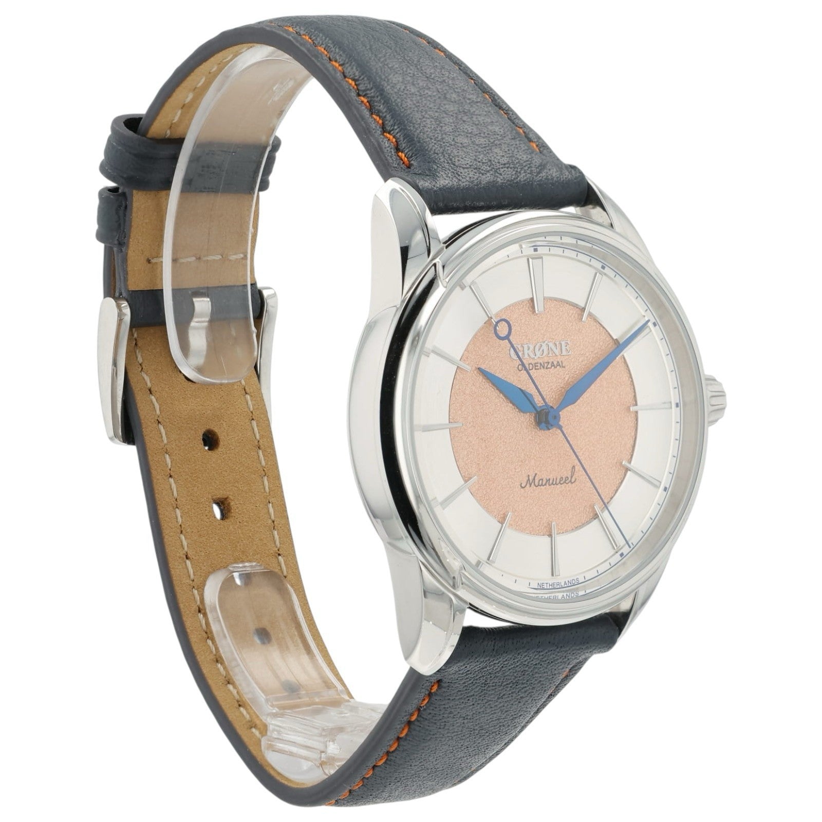 Grone Manueel One Salmon Dial Stainless Steel 38mm Manual Wind Men’s Watch