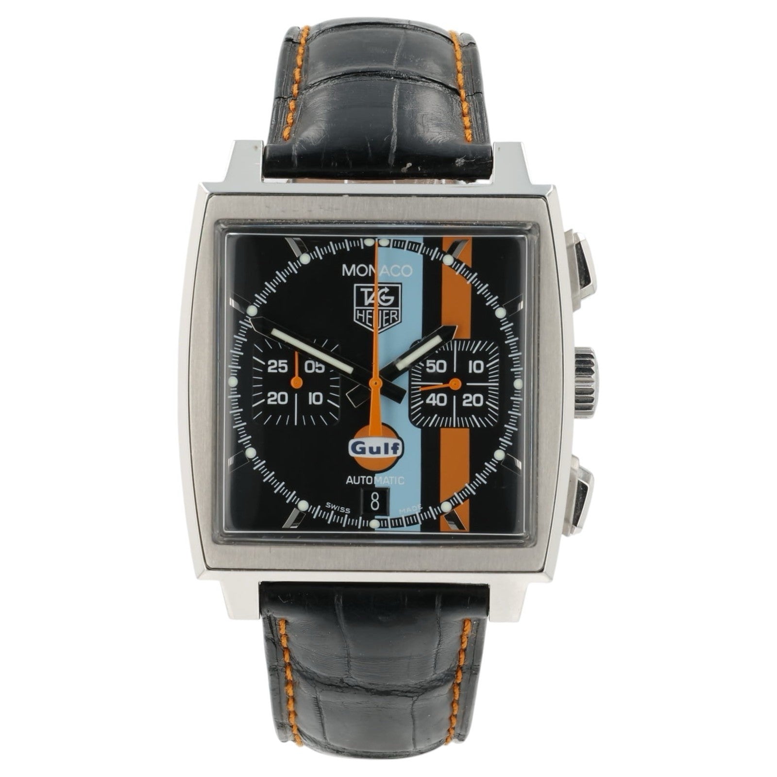 Tag Heuer Monaco Black Dial Stainless Steel 38mm Automatic Men’s Watch CW211A