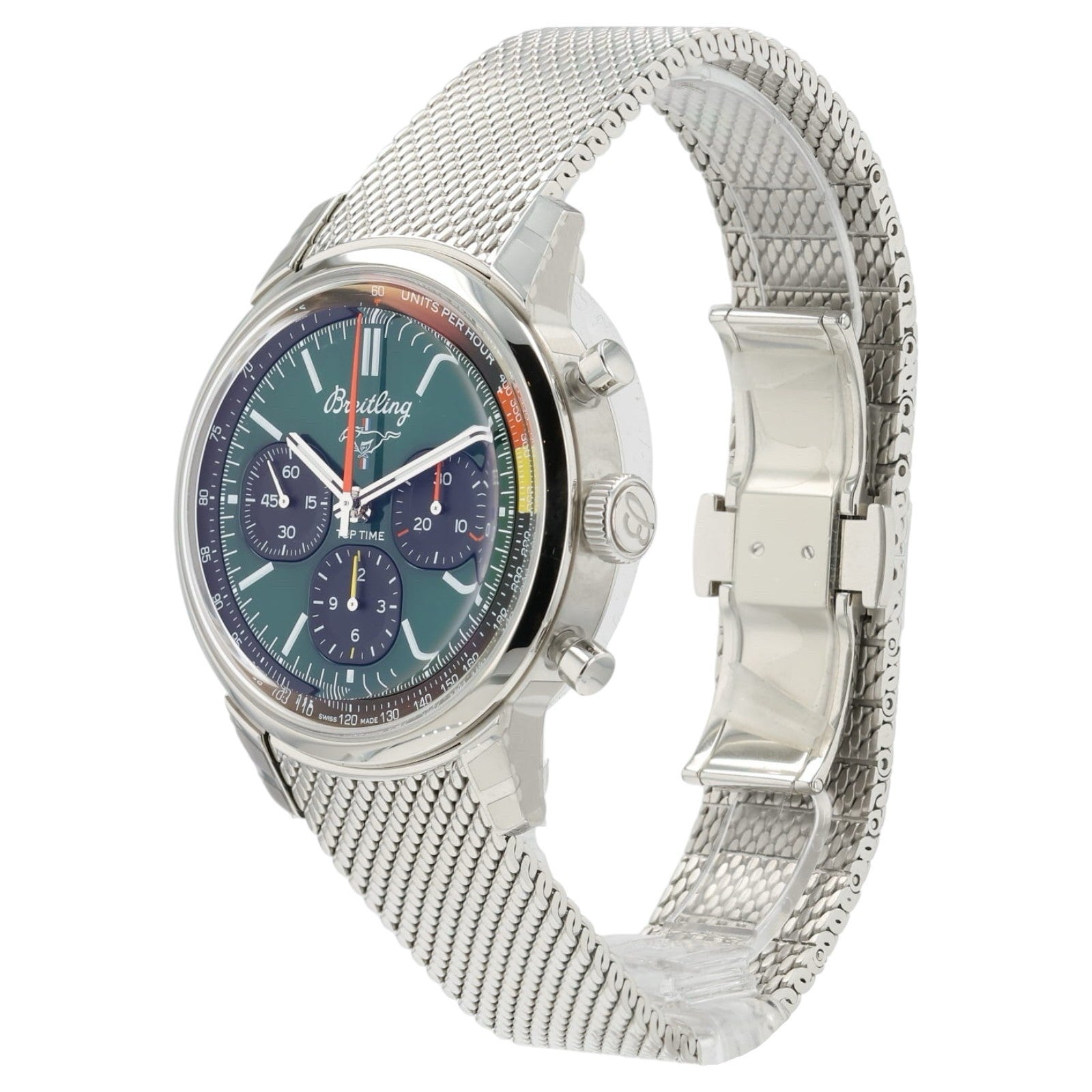 NEW 2026 Breitling Top Time Mustang Green Dial Steel 41mm Automatic Men’s Watch