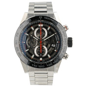 Tag Heuer Carrera Skeleton Dial Stainless Steel 45mm Automatic Mens CAR2A1W-0