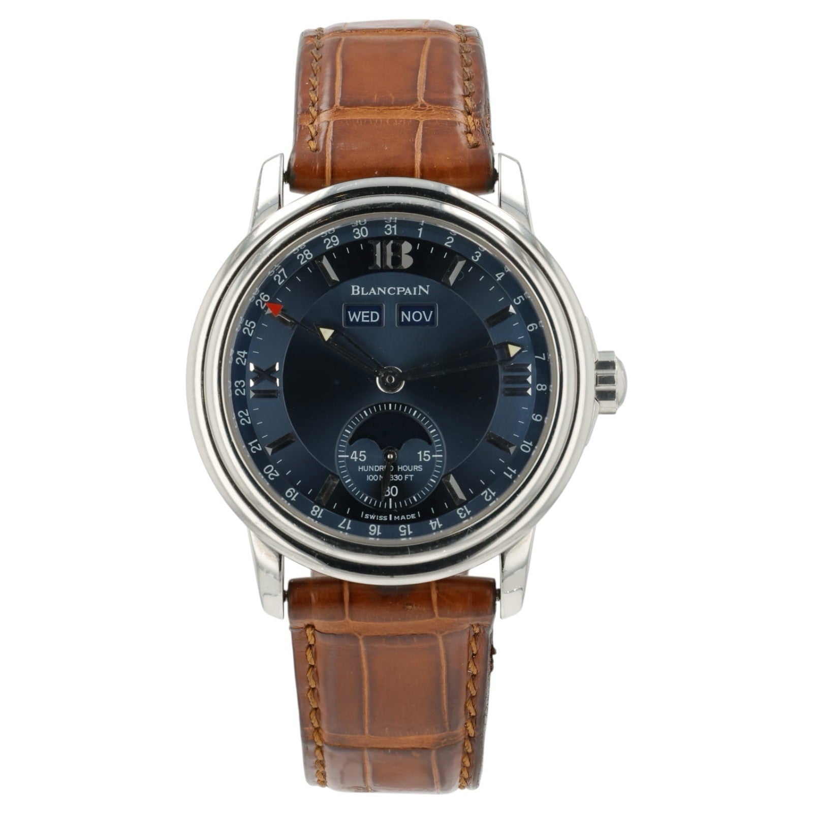 Blancpain Leman Triple Calendar Moonphase Blue Dial Steel 38mm Automatic 2763