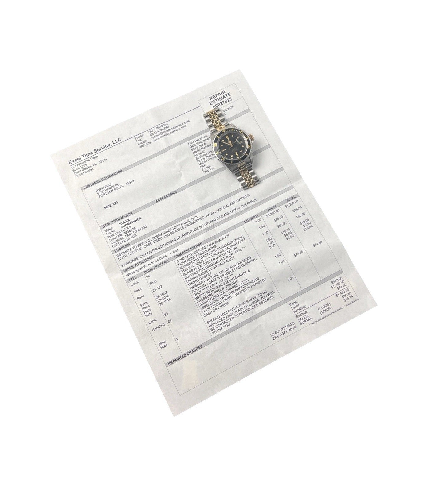 Rolex Submariner Black Dial 18k Yellow Gold & Steel 40mm Automatic Men’s 1680