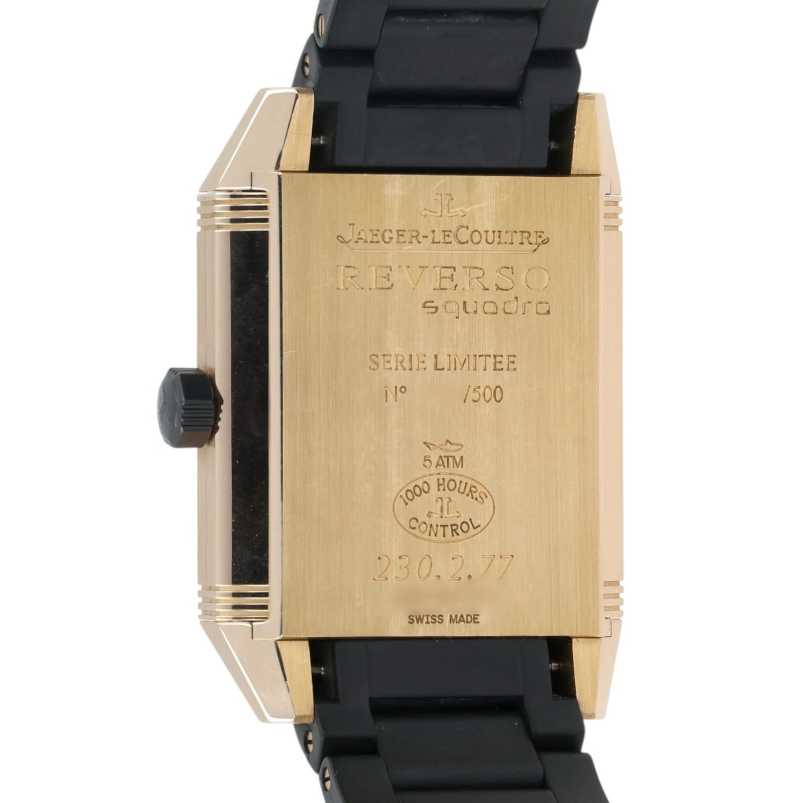 LeCoultre Reverso Squadra Hometime Black Dial 18k Rose Gold Auto Watch Q7002671