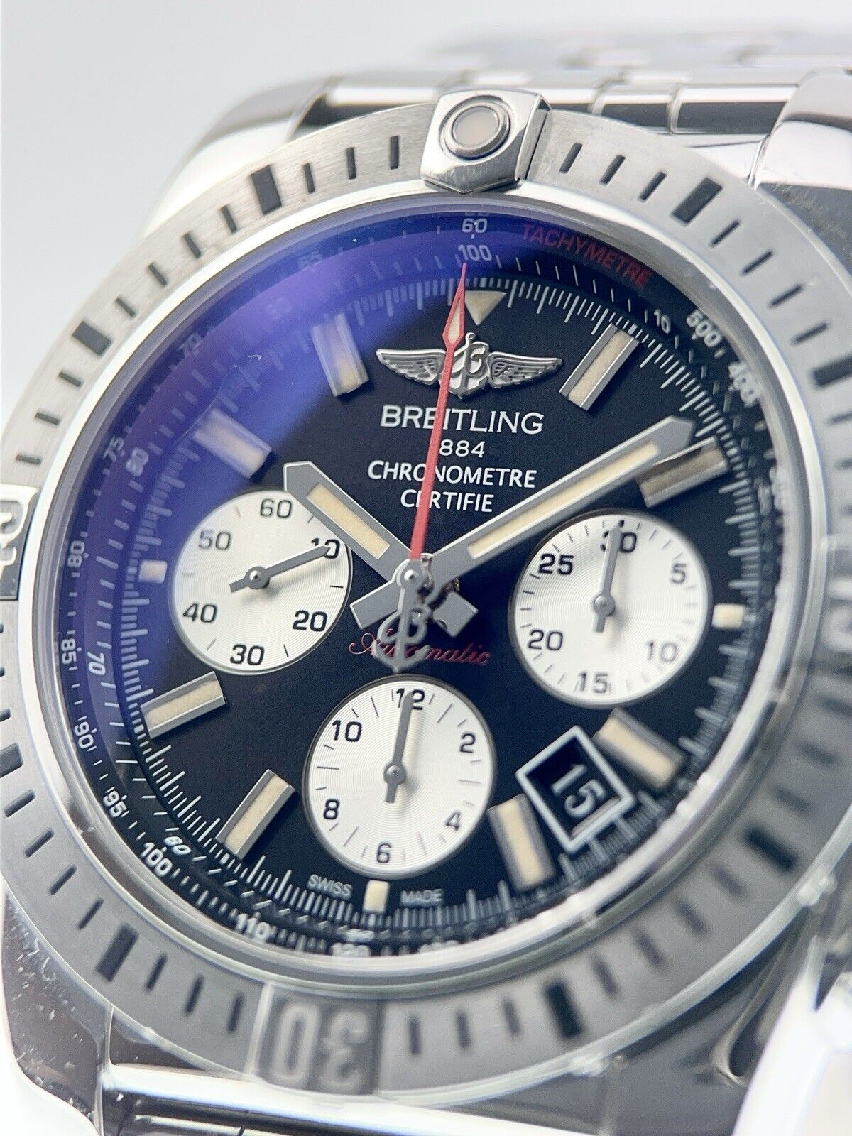 Breitling Chronomat Stainless Steel Black Dial 44mm Automatic Men’s AB00115