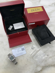 Cartier Santos Stainless Steel Green Dial 35mm Automatic Mens Watch WSSA0061